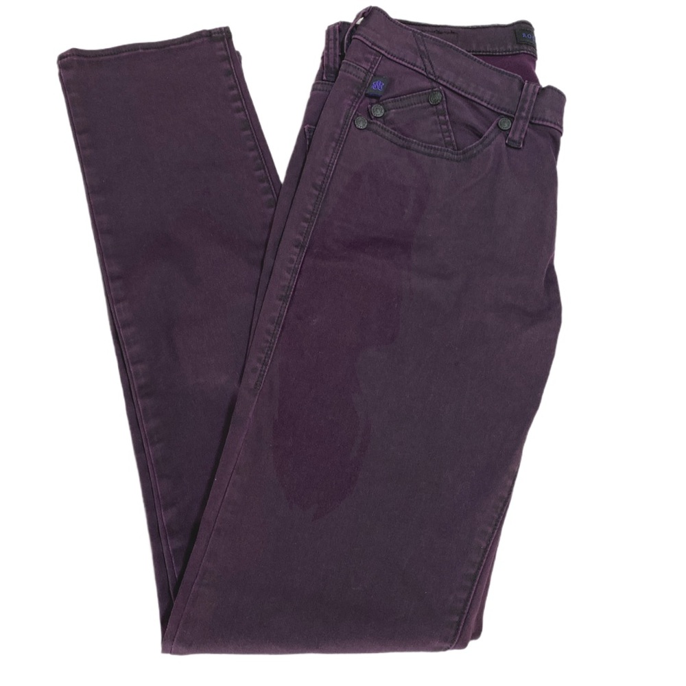 Rock & Republic Berlin Skinny Jeans Women's Size 8 Medium Purple Plum Mid Rise